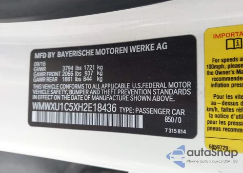 2017 Mini Hardtop Cooper from USA, damaged, VIN WMWXU1C5XH2E18436